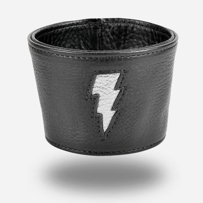 Reusable Cup Sleeve - Tumbled Black Lightning Bolt